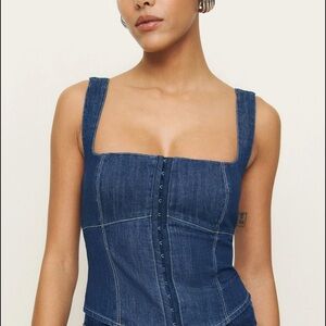 Reformation denim Tagliatelle Denim Top size 2